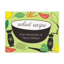 Cartão de receita de cozedura personalizado de sal