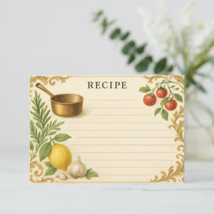 Cartão de Receita de Culinária na Toscana