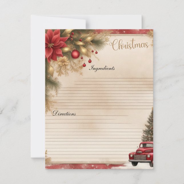 Cartão de Receita de Diário de Lixo de Natal (Frente)