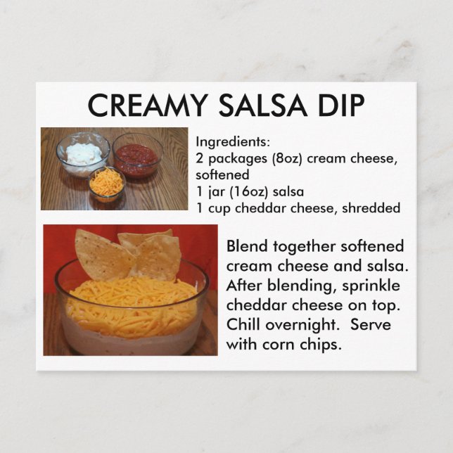 Cartão de Receita de Dip Salsa Creamy (Frente)