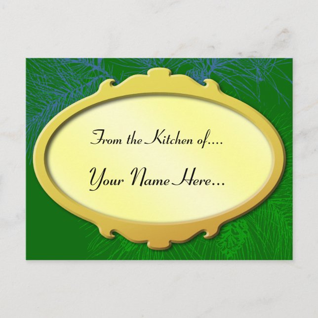 Cartão de Receita de Feriado de Pino Verde (Frente)