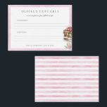 Cartão de Receita de Festa de Aniversário de Bolos<br><div class="desc">Cartão de Receita de Festa de Aniversário de Bolos de Aquarela Rosa. Itens correspondentes disponíveis.</div>