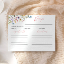 Cartão de Receita de Flores Selvagens da Borboleta