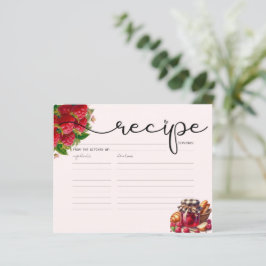 Cartão de Receita de Framboesa com Aquarela