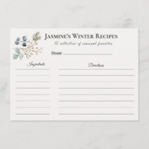 Cartão de Receita de Inverno – Material de Escritó