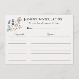 Cartão de Receita de Inverno – Material de Escritó