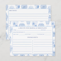 Cartão De Receita De Jar De Ginger Azul E Branco C