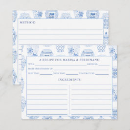 Cartão De Receita De Jar De Ginger Azul E Branco C