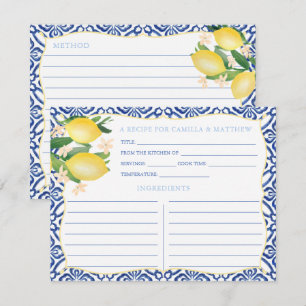 Cartão de Receita de Lemons em Azulejos Majólica p
