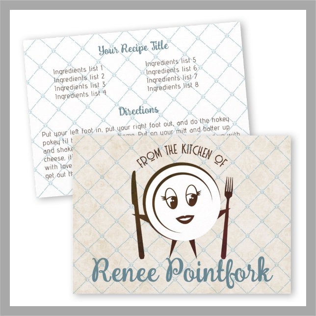 Cartão de receita de livro de cozinhar de prato de (Criador carregado)