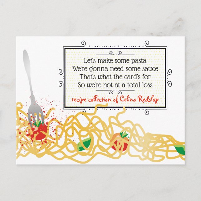 Cartão de receita de livro de cozinhar italiano mo (Frente)