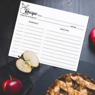 Cartão de Receita de Maçã Culinária Simples Minima