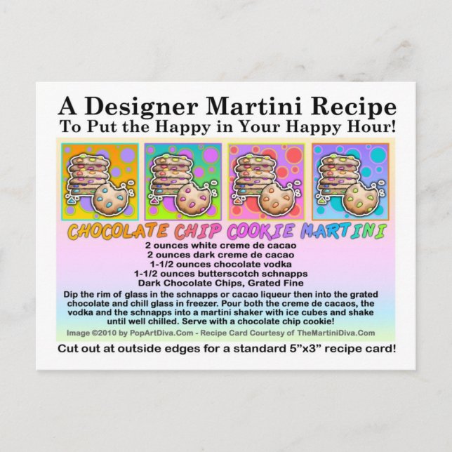 Cartão de Receita de Martini de Biscoito com Gotin (Frente)