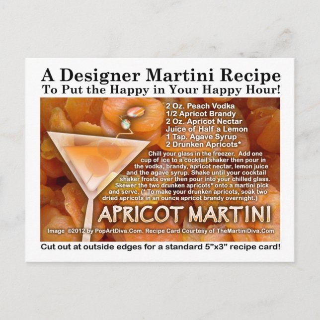 Cartão de Receita de Martini de Damasco (Frente)