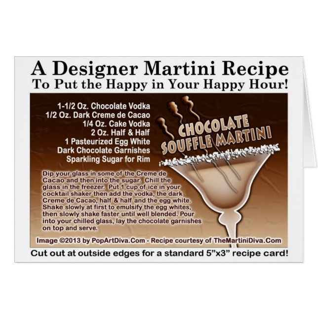 Cartão de Receita de Martini de Soufflé de Chocola (Frente Horizontal)