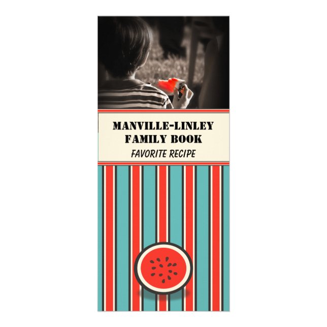 Cartão de Receita de Melancia de Foto Personalizad (Frente)