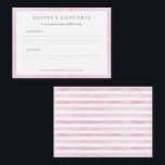 Cartão de Receita de Nascimento Bash de Birthday,<br><div class="desc">Cartão de Receita de Nascimento Bash de Aniversário,  Causador de Cores Aquáticas Rosa. Itens correspondentes disponíveis.</div>