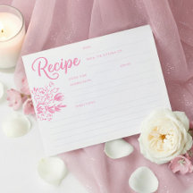 Cartão de Receita de Noivado Caprichoso Rosa
