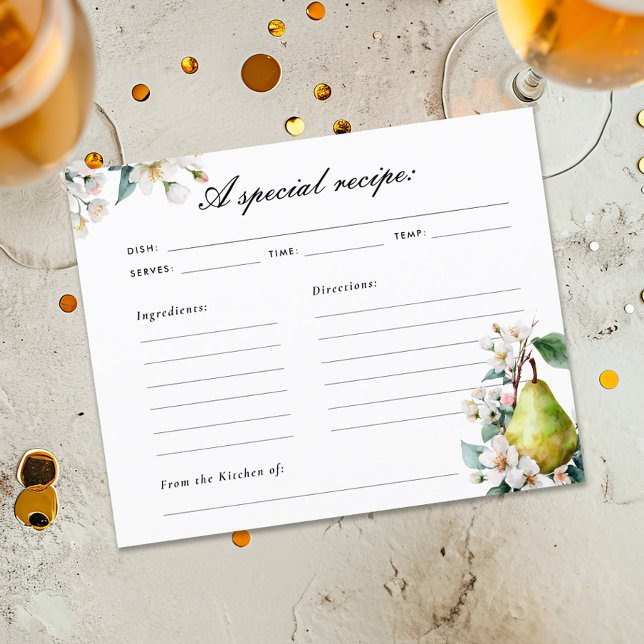 Cartão de Receita de Noivado com Pera Perfeita (Criador carregado)