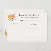 Cartão de Receita de Outono – Papelaria da Cozinha