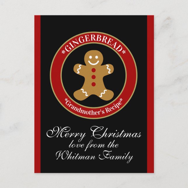 Cartão de Receita de Pão-Gingerido (Frente)