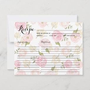 Cartão de Receita de Peônias em Aquarela Caprichos