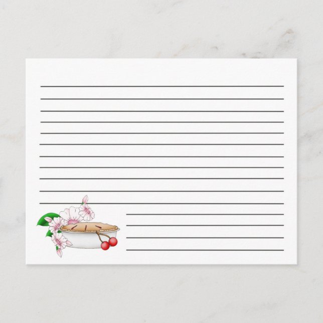 Cartão de Receita de Pizza de Cereja (Frente)