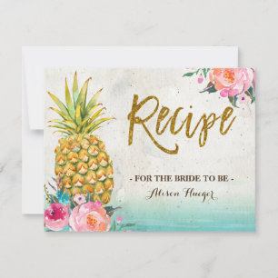 Cartão de Receita de Praia Tropical de Pineapple S