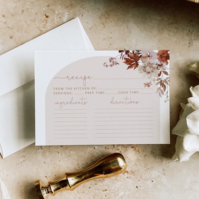 Cartão de receita de queda de boho. Cartão de rece (Criador carregado)