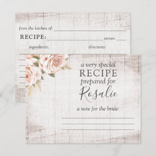 Cartão de Receita de Rosas Românticas de Madeira R