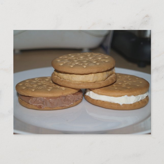 Cartão de Receita de Sanduíches de Sorvete Fácil (Frente)