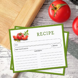 Cartão de Receita de Tomates Kitchen