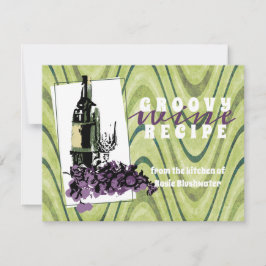 Cartão de receita de uvas de vinho de comida