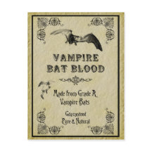 Cartão de Receita de Vampiro Bat Halloween