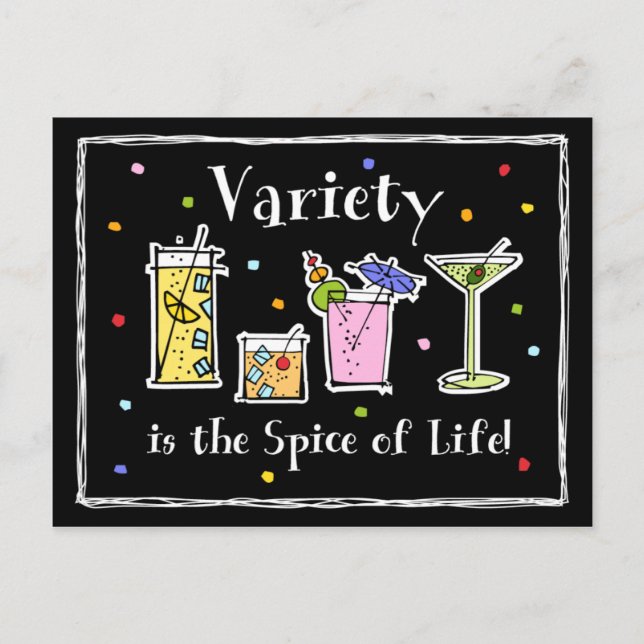 Cartão de Receita de Variedades Cocktail (Frente)