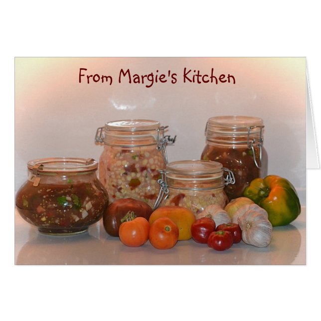 Cartão de Receita de Veggie Personalizável (Frente Horizontal)