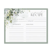 Cartão de Receita do Chá Botânico Eucalyptus Azul 