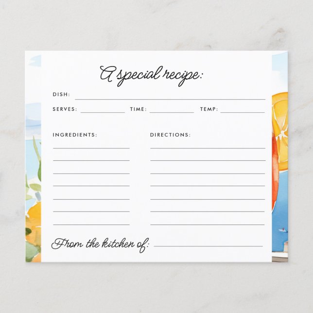 Cartão de Receita do Chá de panela Aperol Spritz A (Frente)