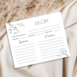 Cartão de Receita do Chá de panela Botânico Azul F