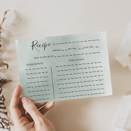 Cartão de Receita do Chá de panela Branco Verde pa