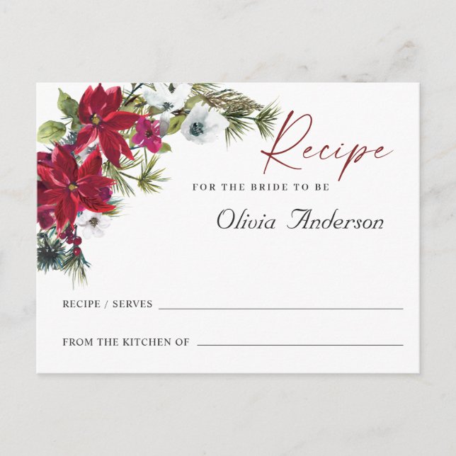 Cartão de Receita do Chá de panela de Natal da Red (Frente)