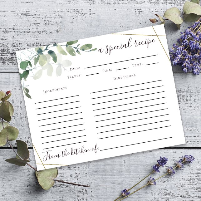 Cartão de Receita do Chá de panela Eucalyptus (Criador carregado)