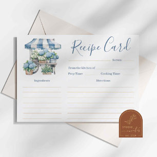 Cartão de Receita do Chá de panela Hydrangea Azul