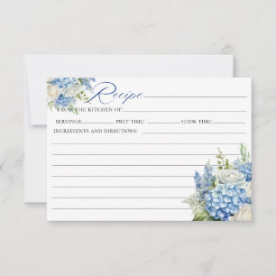 Cartão de Receita do Chá de panela Hydrangea Azul 