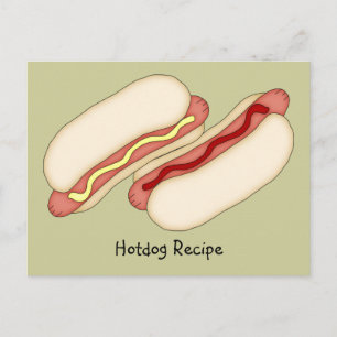 Cartão de Receita do Hotdog