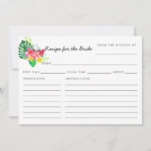 Cartão de Receita do Paraíso Tropical Floral para