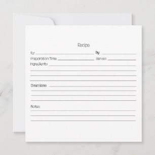 Cartão de Receita Editável. Personalizar com fotos