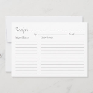Cartão de Receita Estilo de Receita - 5x7