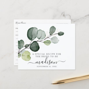 Cartão de Receita Eucalyptus Gold Splatter Chá de