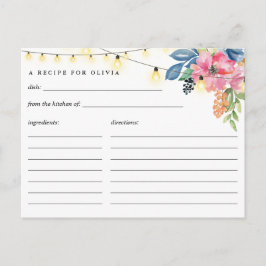 Cartão de Receita Festa no Jardim, Flores e Luzes